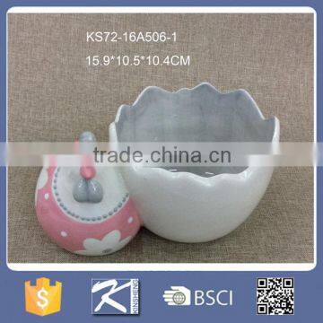 wholesale ceramic decal rooster shaped egg holders stand cups