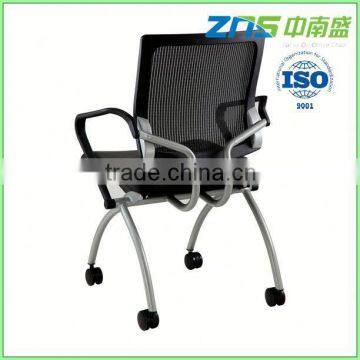 806-02 stackable back rotatable folding armchair with castor