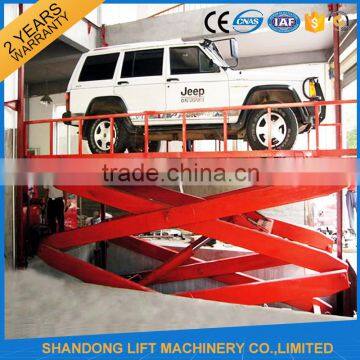 Full Rise Pit Mounted Hydraulic Scissor High Rising Car Lift