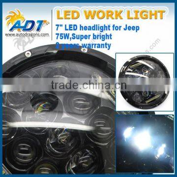 China supply jeep wrangler 7inch led headlights for 7" jeep headlight led hi low jeep jk led headlights 12v 24v