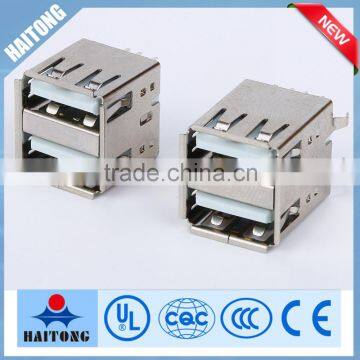 A type of 180 degree usb 3.0 female connector double-deck female USB connector