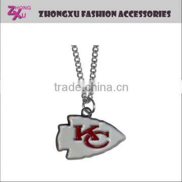 new custom sport NFL American football team Kansas City Chiefs pendant necklace jewelry