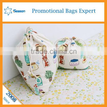 Factory price oem production canvas cotton drawstring bag for packing storage