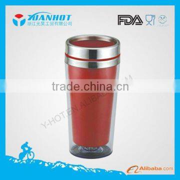 Double Wall Plastic Travel Mug&stainless steel inner