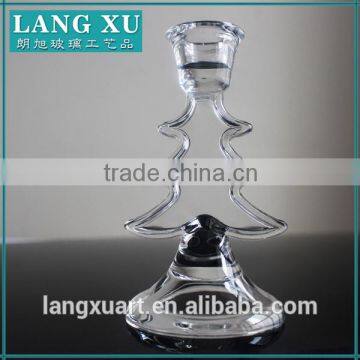 LX-A055 crystal glass christmas tree candle holder for taper