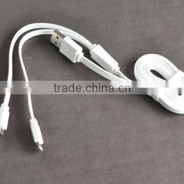 Hot Sale High Speed 2 in 1 Flat Noodle USB Date Cable For IOS 8 Pin & Android photo-3