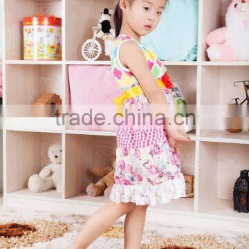 Fashion Dress for Baby Girl Cotton Dress With Belt Fashion Wholesale Spring Cotton Flower Baby Girl Dress photo-4