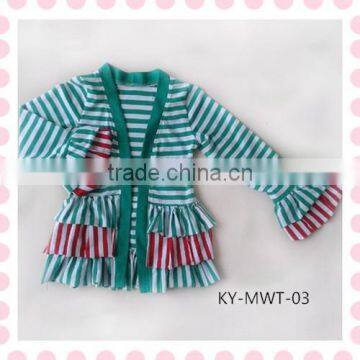 2015 Latest Long Sleeves Jacket Stripe Ruffle Jackets Baby Clothes Quality Choice photo-4