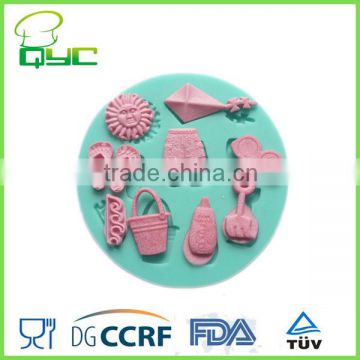 Fashion Beach Non-stickSilicone Fondant Mould Sugarcraft Decorating Tools