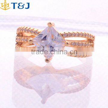 Hot Sale Teen Ladies Luxurious Crtstal Square Rings Gold Plateing Multilayer Rings //