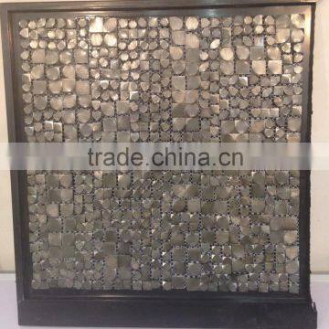 cheap aluminium shiny mosaic tiles+metal mosaic