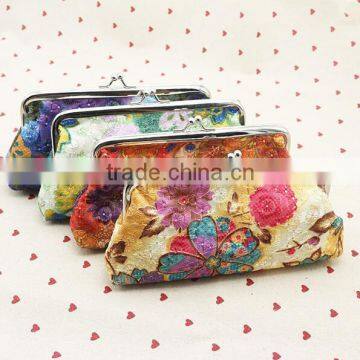 New design fashion embroidered lady purse/handheld mobile phone bag/coin purse