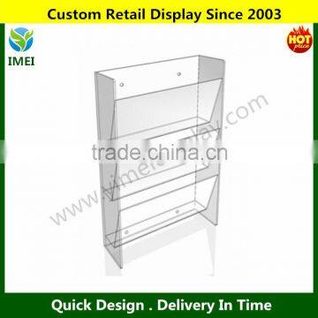 Wall mount, Clear, Three Tier Magazine/ Newspaper Rack YM6-554