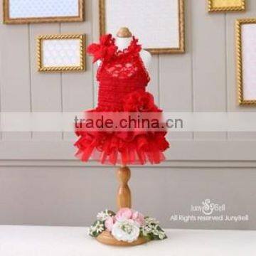 pet dress/red dog dress/gallus/bowknot