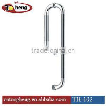 Stainless steel glass shower door handle with towel bar