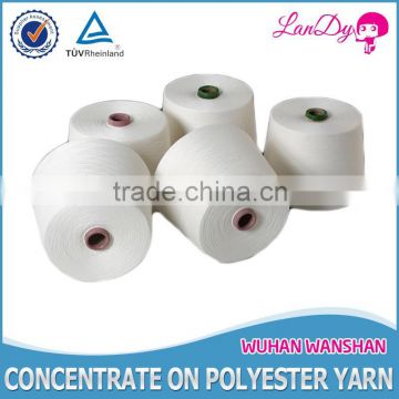 Cheapest Manufacturer directly 50/3 Optical white 100% polyester sewing thread in plastic or paper cone for knitting and weaving