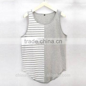 Wholesale Cotton/Spandex Custom Print Mens Tank Top Gym Boldbuilding Stringer Vest photo-3