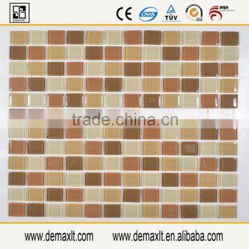 Yellow color mosaic glass and silver metal mosaic border tiles 25*25mm Mosaic manufacturer in Shandong
