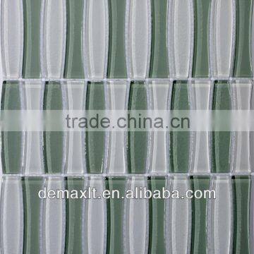 crystal-clear irregular glass mosaic-like bamboo for swimming pool tiles-8mm