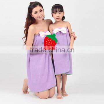 Purple Bath Wrap Home Robe Microfiber Bath Skirt