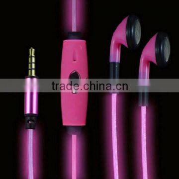 LED lights up earphone with mic, special design for iphone 5 earphone