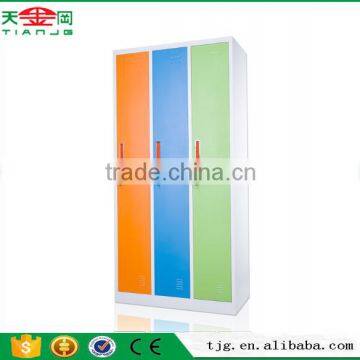 TJG-MC8529 Taiwan Quality Waterproof Mix Color 3 Door Steel Wardrobe Large Storage