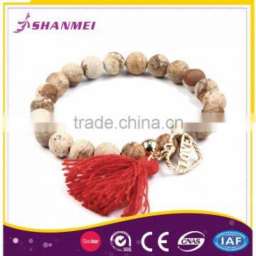 Tested Large Supplier Delicate Matte Synthesis Lapis Lazuli Custom Charm Beaded Bracelet photo-6