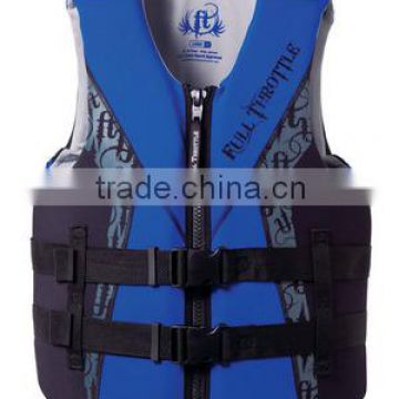 Top quality nice design neoprene nylon float jacket surfing life jackets for adults