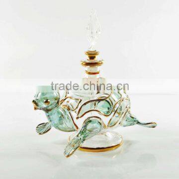 Animal Handmade Glass Perfume Bottle with 14 k gold