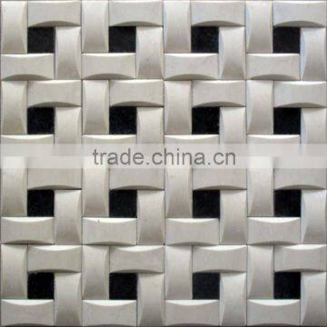 shaped non-cracked marble 3d mosaic tiles