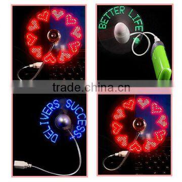 usb led programmable fan/USB led fan with message