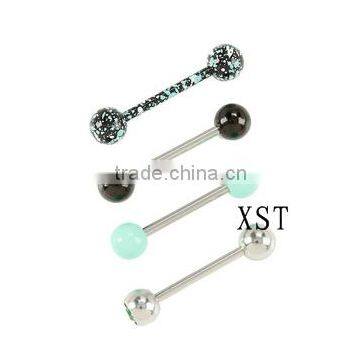 lastest splash point tongue double ball piercing jewelry