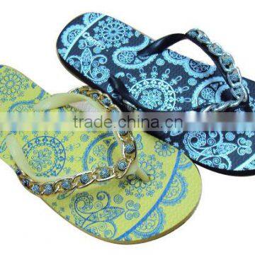 2015 summer women beach EVA flip flop with bling bling