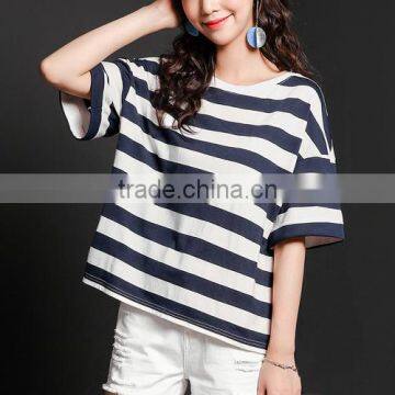 China Manufacturer Fashion Printed Striped T Shirt for Girls