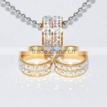 Fashion Gold Women Stainless Steel Jewelry Set