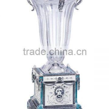 RORO King Supreme lion enamel crystal glass decorative vase flower receptacle