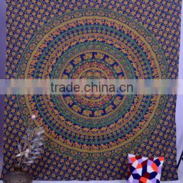 Indian mandala Wall Hanging Peacock tapestry Throw Ethnic Bedsheet decor Hippie Tapestries