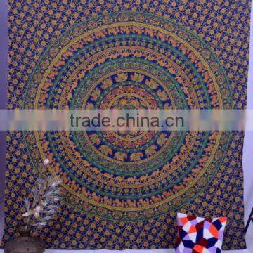 Indian Mandala Wall Hanging Peacock Tapestry Throw Ethnic Bedsheet Decor Hippie Tapestries