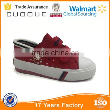 Children vulcanized shoe canvas upper with strap