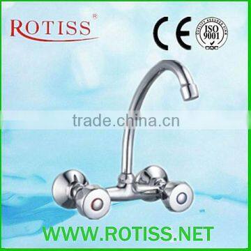 High Quality RTS 8820-5J Double Handle Mural Sink Mixer
