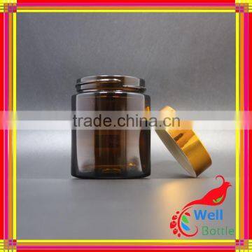 Amber Glass Cream Jar With 100g Glass Jar for Cosmetics Cream Empty Jar