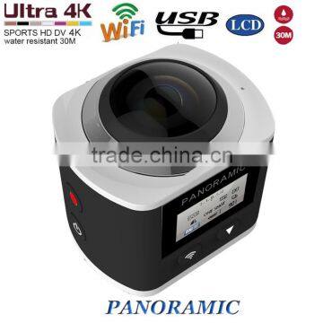 4K 30fps resolution support driving record 360 Panoramic Wifi 0.96 inch TFT screen sports DV Camera