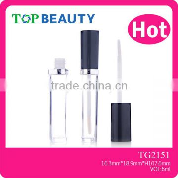 TG2151- 6ml Semicircle Clear Plastic Empty Lipgloss Tube