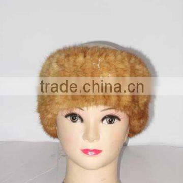 new popular style knitted real mink fur headband