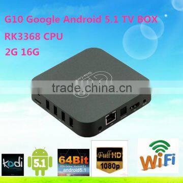 G10 Google Android 5.1 RK3368 64bit Octa Core 2GB 16GB 4K Smart G10 TV Box