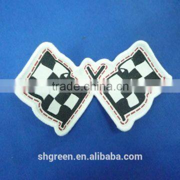 Unique Design Flag Shape Woven Labels,woven Flag Badge