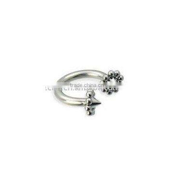 316L steel horseshoe with flowery cone CBR body piercing jewerly