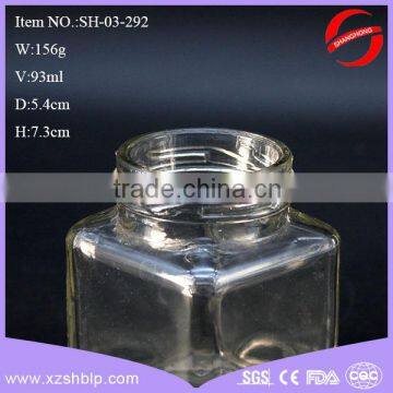 Mini Square Glass Jar With Safty Button Cap photo-3