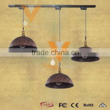 China Supplier 2016 New Design Pendant Lamp Industrial Metal Track Light Rusted Bowl Shade Hangign Lamp
