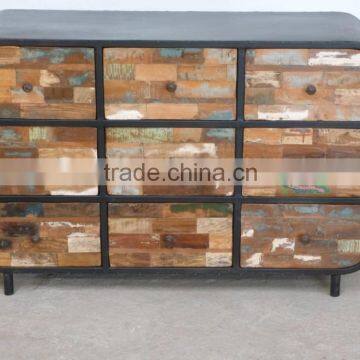 Iron wood drawer chest